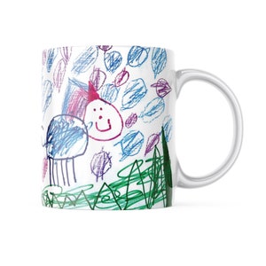 Personalized Kids Drawing Mug, Kids Artwork Mug, Child&#39;s Drawing Mug, Father&#39;s Day Gift for Dad Brother Grandpa, Birthday Present for Parent