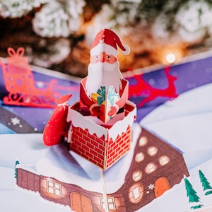 Cartões de Natal Pop Up do Papai Noel 2023, Cartões de Natal divertidos para crianças, Cartões de Natal pop-up da família, Cartões de Natal fofos que aparecem, Cartão para crianças