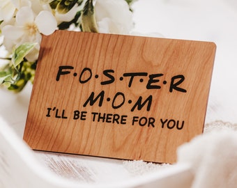 Thank You Foster Mom Gift Personalized Card for Foster Mom, Wood Mothers Day Card, Wooden Card, Personalized Gift, Blank Greeting Card