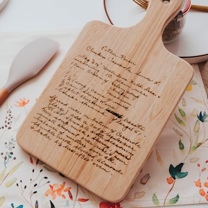 Handwritten Recipe Cutting Board, Engraved Recipe Board, Gift For Mom, Personalized Board, Engraved Handwriting Board, Recipe Keepsake