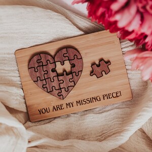 Regalo de novio de larga distancia, Tarjetas del 1er aniversario para novio, Regalos del día de San Valentín para él, Eres mi pieza perdida,