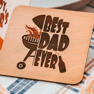 Grigliate per la festa del papà, il miglior papà di sempre, regali personalizzati per papà, biglietto di auguri in legno, papà che griglia,