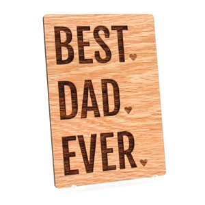 Beste vader ooit, vaderdagcadeau van dochter, vaderdagkaart, gepersonaliseerde cadeaus voor vader, houten kaart,