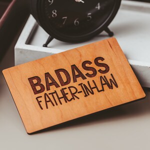 Beau-père, cadeau de fête des pères, cadeau personnalisé, carte en bois,
