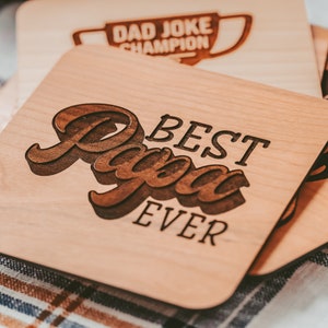 Best Papa Ever, Gifts for Papa, Fathers Day Grandpa Gift, Wood Greeting Card,