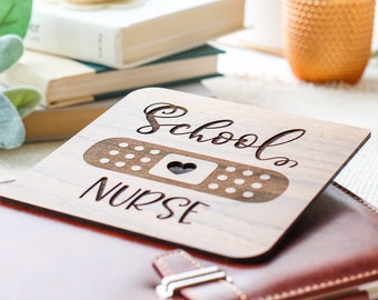 Card for school nurse with engraved personalized message / Unique gift for school nurse / Teacher Appreciation Week / Back to School