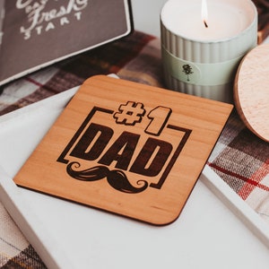Vaderdagcadeau van dochter, vaderdagkaart, gepersonaliseerde cadeaus voor vader, houten kaart, vader nr. 1