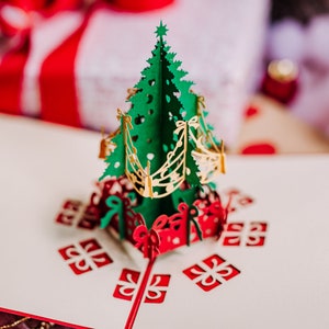 Cartões de Natal Pop Up de Árvore de Natal 2023, Cartões de Natal Divertidos para Crianças, Cartões de Natal Popup da Família, Cartões de Natal Bonitos que Pop Up