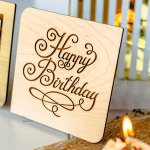Carte d’anniversaire du meilleur ami, carte en bois, joyeux anniversaire, carte d’anniversaire pour lui, cartes d’anniversaire uniques, personnalisée, carte du 50e anniversaire,
