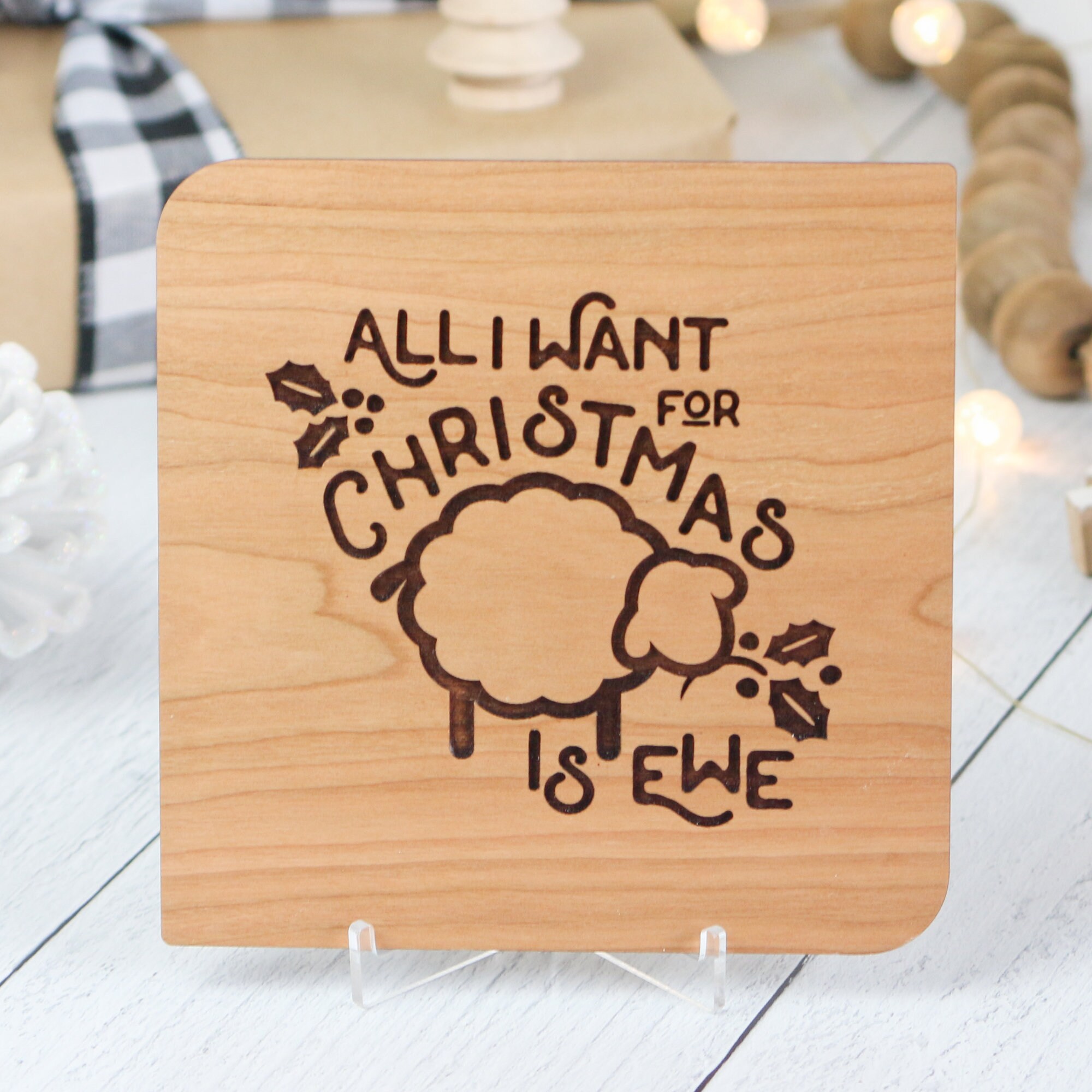 Husband Christmas Card Wood Christmas Cards Personalized | Etsy