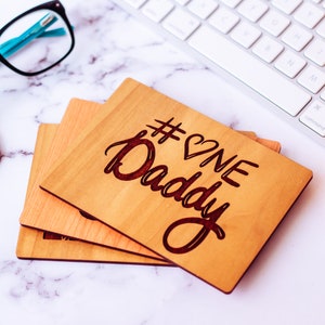 Regalo del Día del Padre de los Niños, Tarjeta del Día del Padre, Tarjeta de Madera, Papá Número 1,