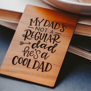 Fathers Day Gift from Son, Fathers Day Card, Wood Card, Cool Dad,