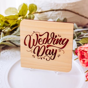 Cartão de casamento de madeira, cartão de casamento personalizado, cartão de dia de casamento, no dia do seu casamento, presente de casamento, cartão para casamento, cartão de noiva e noivo