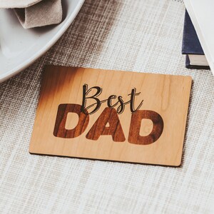 Beste vader, vaderdagcadeau van dochter, vaderdagkaart, gepersonaliseerde cadeaus voor vader, houten kaart,