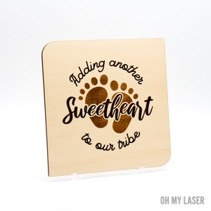 Biglietto di annuncio del bambino, Biglietto di legno, Biglietto personalizzato, Biglietto per i genitori, Biglietto per papà, Biglietto di rivelazione della gravidanza, Biglietto per bambino in arrivo
