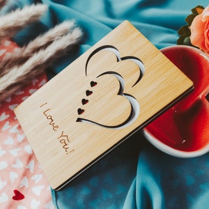5th Anniversary Gift For Her, Wood Anniversary Card, 5 Year Anniversary Gift For Wife, 5th Wedding Anniversary Card,Personalized Anniversary
