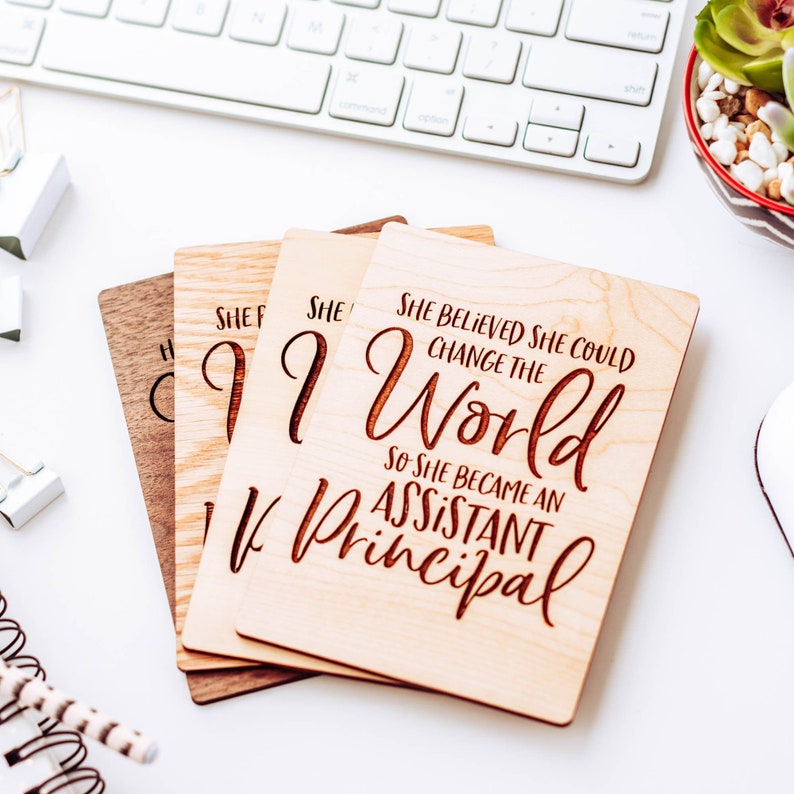 Assistant Principal Teacher Appreciation Week Wood Card Etsy