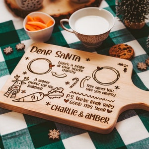 Wooden Christmas Tray, Christmas Serving Tray, Santa Tray, Personalized Christmas Eve Tray, Gift For Christmas, Christmas Platter, Custom