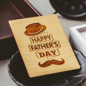 Regalo del Día del Padre para el Abuelo, Día del Padre para el Abuelo, Abuelo, Tarjeta de Madera, Feliz Día del Padre, Regalo del Día del Padre para el Suegro,