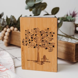 5e verjaardagskaart, houten kaart, verjaardagskaart voor koppel, unieke trouwkaart, houten verjaardag, heer en mevrouw kaart, cadeau voor haar, liefdeskaart