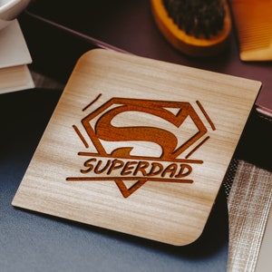 Superpai, presente de dia dos pais da filha, cartão de dia dos pais, presentes personalizados para o pai, cartão de madeira, presente de dia dos pais dos filhos,