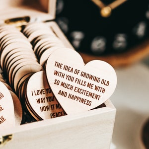 Romantic Loves Notes For Him, Boyfriend Christmas Gift, Love Notes For Husband, Love Notes Jar, Wooden Love Hearts, Couples Gift,Reasons Why
