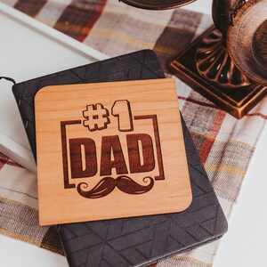 Vaderdagcadeau van zoon, vaderdagkaart, houten kaart, nummer 1 vader, gepersonaliseerde cadeaus voor vader, vaderdagcadeau, #1 vader,