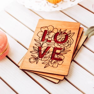 Hou van houten kaart, jubileumkaart voor koppels, liefdeswenskaart, trouwdagkaart, bruid tot bruidegomkaart, gegraveerde kaart op maat, liefdescadeau