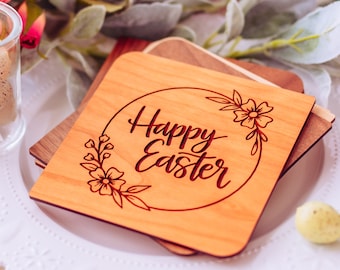 Happy Easter Card, Easter Basket Stuffers, Easter Cards, Personalized Easter Gifts, Farmhouse Easter, Engraved Wood Card