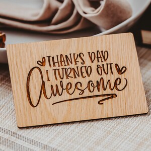 Regalo divertente per papà, biglietto divertente per la festa del papà, regalo per la festa del papà, regalo personalizzato, grazie papà, sono diventato fantastico,