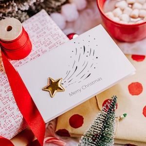 Blank Christmas Cards for Business, Gold Star Christmas Card, Simple Christmas Cards 2023, Merry Christmas Cards Minimalist, Cute Xmas Cards