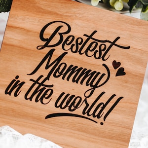 Beste moeder, moederdagcadeau van dochter, gegraveerde houten kaart, eerste moederdagkaart, moedercadeau van kinderen, moederdagkaart van man.