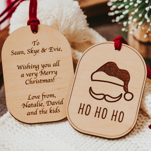 Etiquetas de presente de Natal, etiquetas de Papai Noel, etiquetas de presente de feriado, etiquetas de Natal, etiquetas Ho Ho Ho, enfeites de Natal, etiquetas de festa de Natal