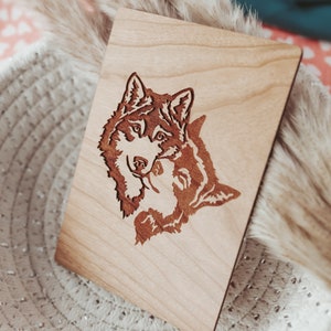 Wolves, Wolf Card, Valentines Day Gift for Husband, Wooden Love Card, Animal Valentine Card,