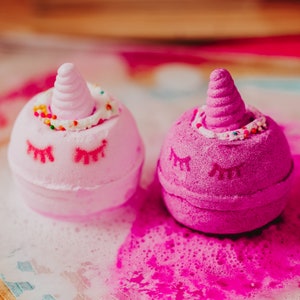 Unicorn Bath Bombs Set, Pink Bath Bombs for Girls, Cute Bath Bombs Purple, Single Bath Bombs, Unicorn Gifts, Stocking Stuffers for Kids