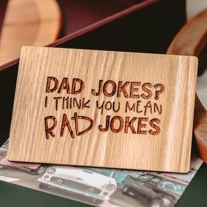 Gift for Dad, Fathers Day Gift from Kids, Fathers Day Card, Wooden Card, Dad Jokes,