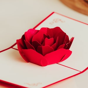 Cartão de aniversário, cartão de aniversário para ela, cartão de aniversário da vovó, feliz aniversário, mãe, cartão pop-up de rosa para mulheres, cartão em branco, rosa única