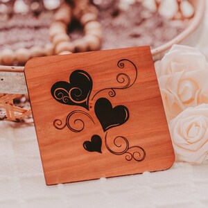 Tarjeta de corazón de madera, regalo del quinto aniversario para él, tarjeta de aniversario para el esposo, regalo de aniversario de madera de cinco años, tarjeta de amor de madera, tarjeta de felicitación