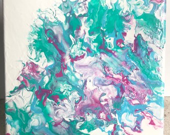 Turquoise Fluid Art Painting