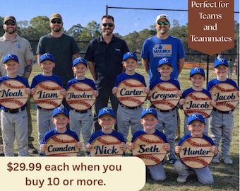 Personalized Baseball Team Sign Custom Player Name Gift Little League Team Player Recognition Sports Wall Plaque End of Season Baseball Gift