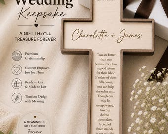 Personalized Wedding Cross Christian Wedding Gift Scripture Cross Meaningful Wedding Keepsake Anniversary Gift Religious Wedding Gift Ideas
