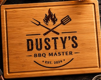 Personalized Father’s Day Cutting Board Gift for Dad BBQ Grill Gift Custom Engraved Charcuterie Board Gift Grandpa Husband Present Wedding