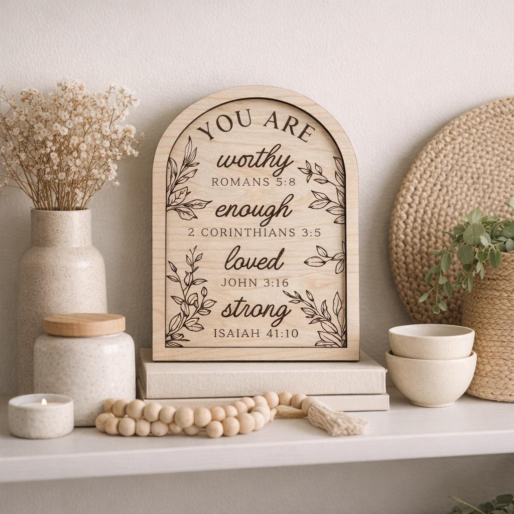 Scripture Wood Background Wooden Scripture Sign Bible Verse Wall Art Christian Home Faith Gift ...