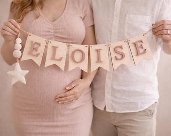 Baby Shower Gift Nursery Wall Hanging Personalized Name Banner Wooden Letters Custom Baby Room Sign Newborn Photography Prop Birthday Party