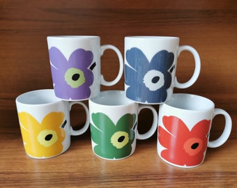 Marimekko Vintage Knopfe Nach Unten Floral Maxi Kleid Gelb Etsy