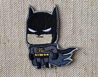 DC COMIC/'S BATMAN BLACK /& SILVER LOGO 4/" WIDE EMBROIDERED PATCH
