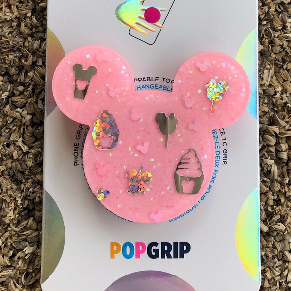 Pink snacks popsocket, Mouse phone grip, popsockets, treats phone stand, Gift for her, phone case protector