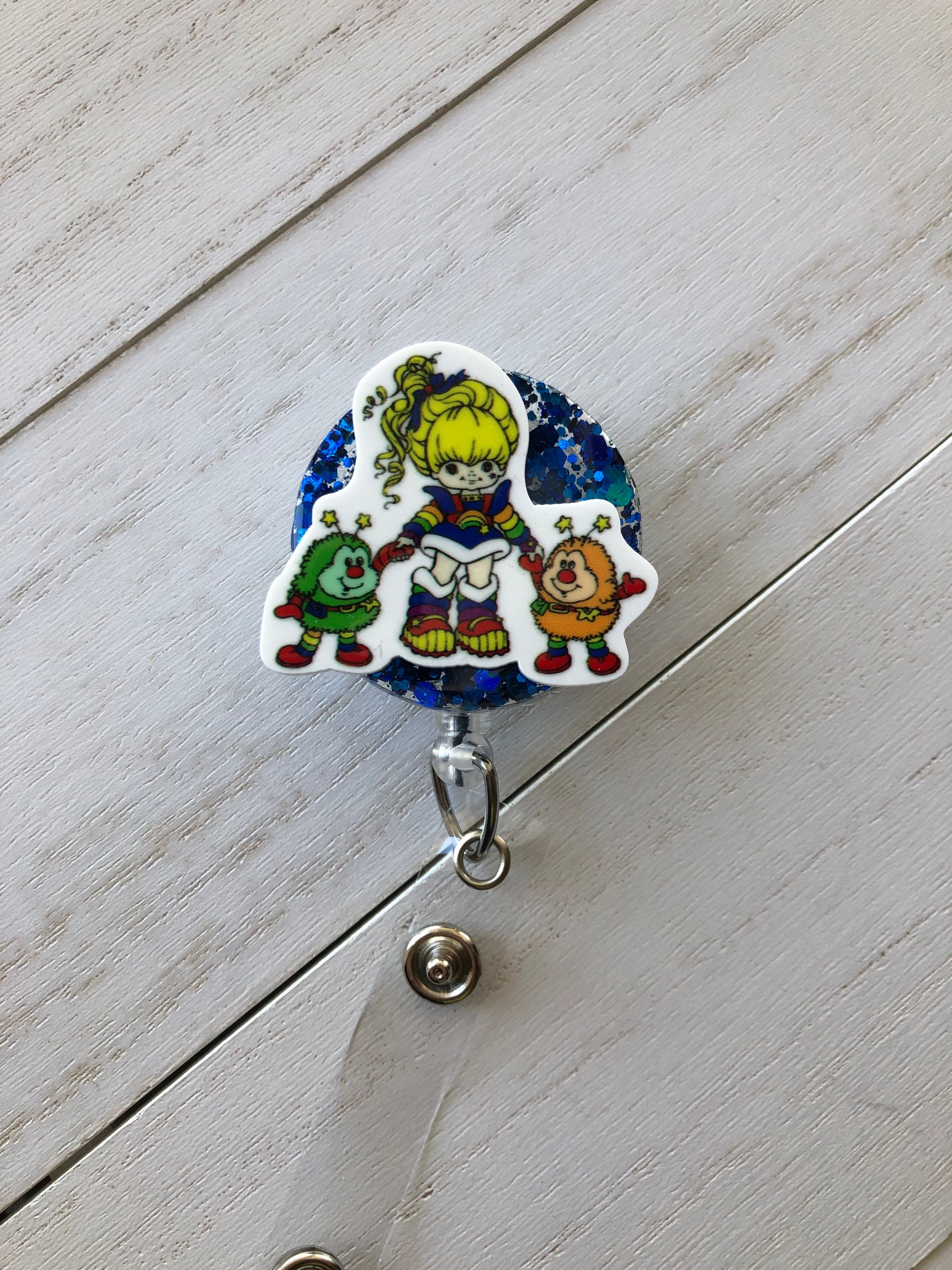 Rainbow Brite Inspired Retractable Reel ID Badge Holder Lanyard Hook 80s Cartoon Rainbow Brite Inspired Retractable Reel ID Badge Holder Lanyard Hook 80s Cartoon