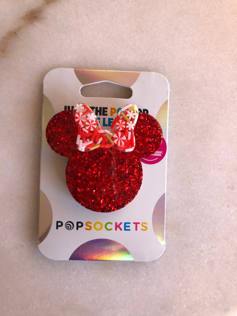 popgrip Disney phone case phone grip Disney inspired popsocket Christmas Minnie Mouse popsocket