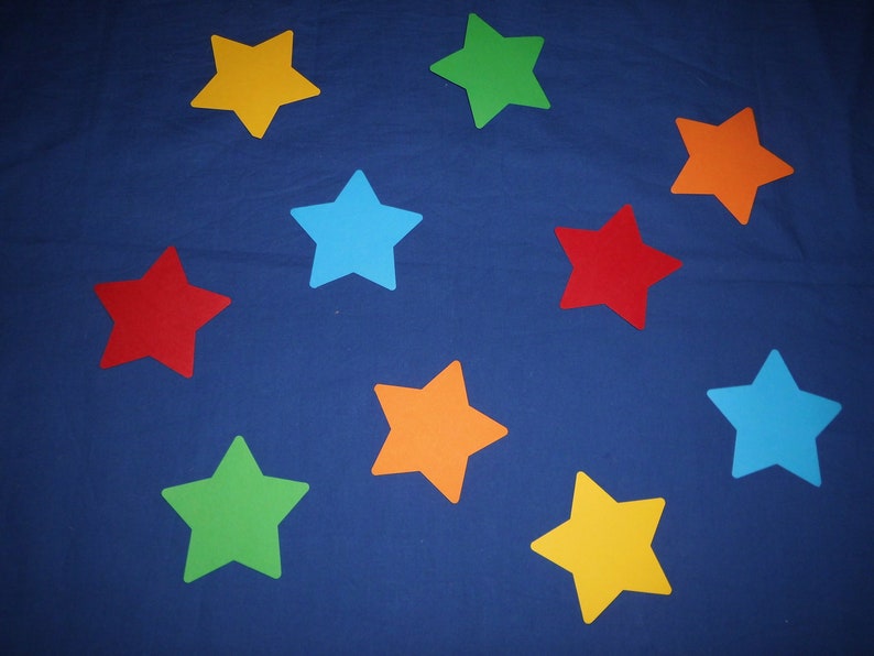 Window picture cardboard 10 colorful stars 8.5 cm large carnival carnival decoration NEW image 1